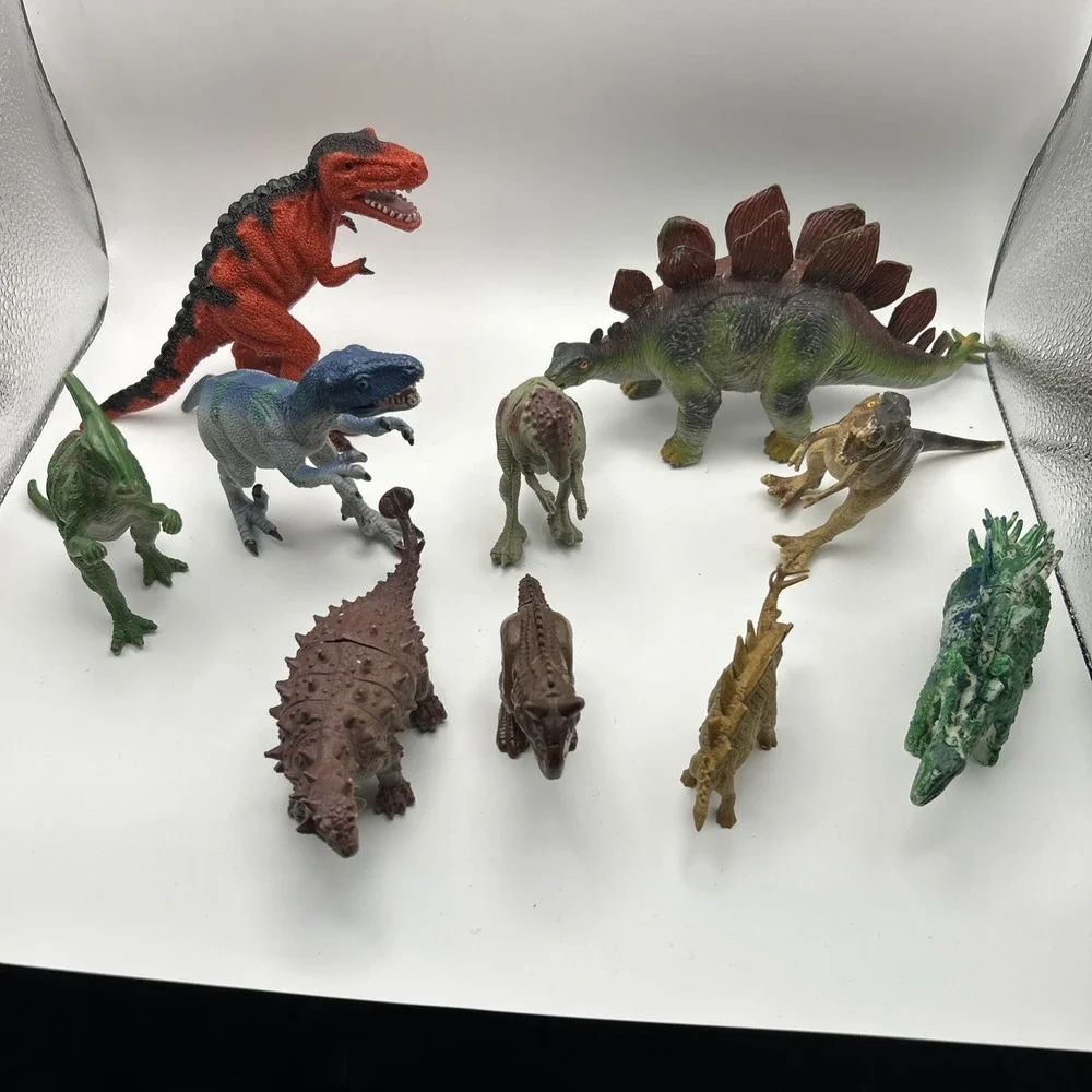 10 Dinosaur Toy Figure Lot T Rex Stegosaurus Ankylosaurus Raptor Kids Toys‎